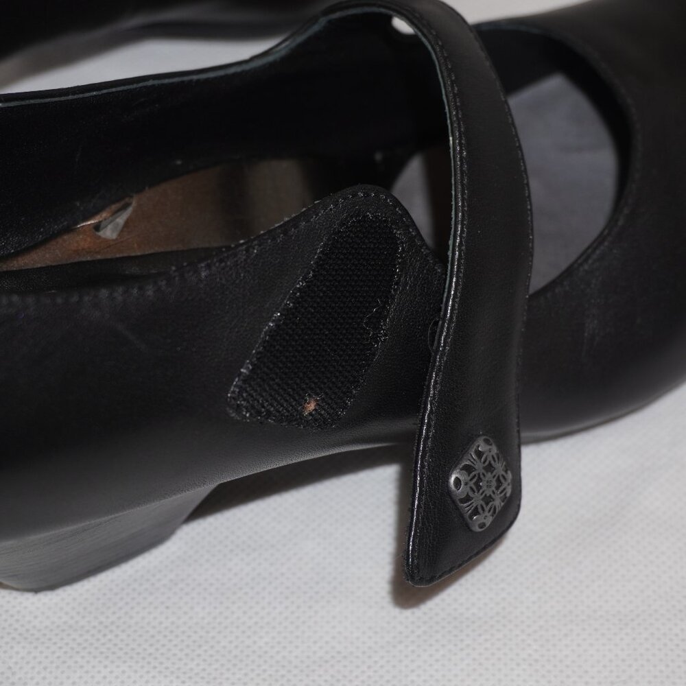Dansko Black Leather Mary Jane Asymmetrical Strap Block Heels EU 37 6.5/7 - Picture 7 of 13